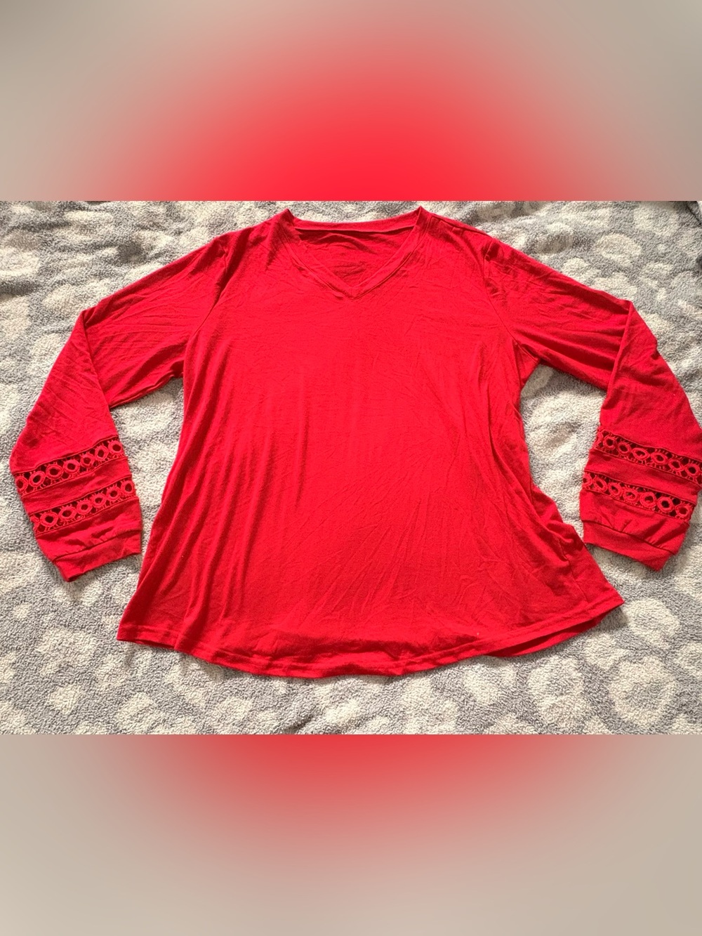 Classic V-Neck Tee in Bold Red